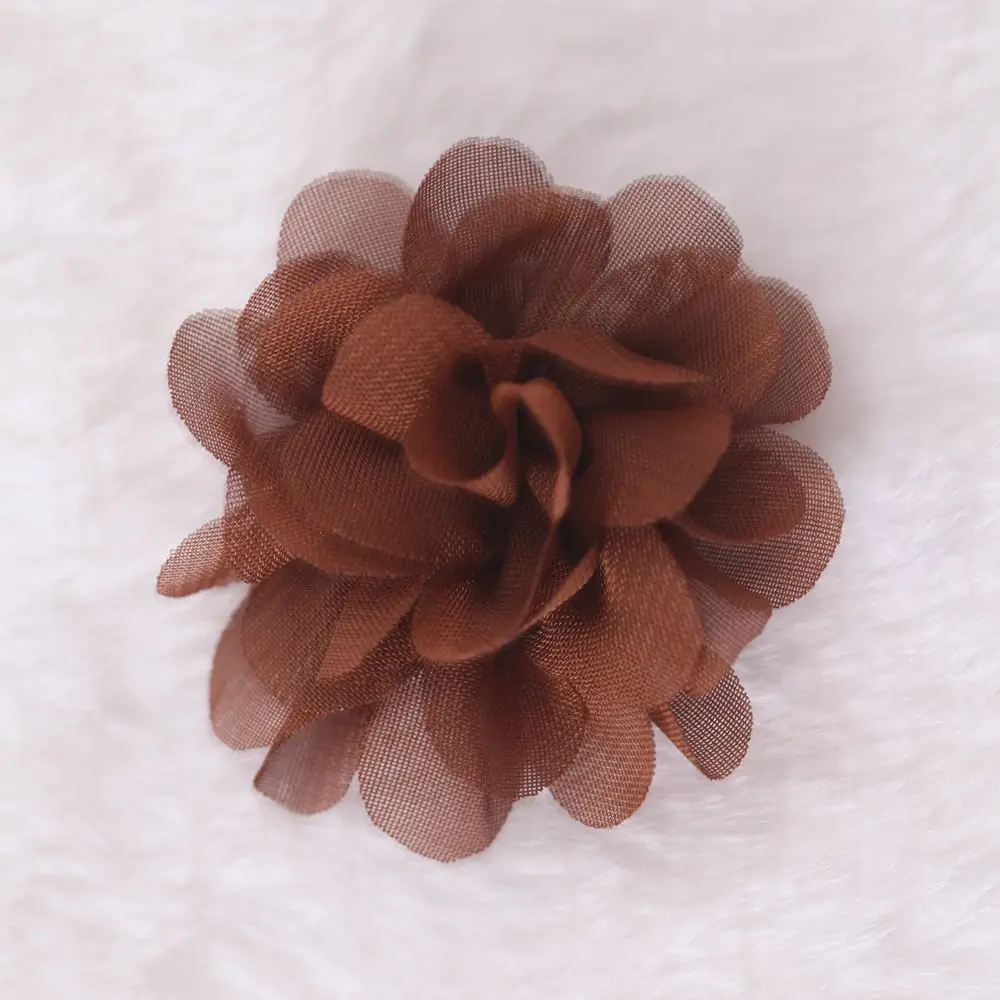 5 cm Satin Mini DIY Blumen Kinder Boutique Chiffon Blumen Weihnachten Hochzeit Mädchen Haarspangen oder Keine Clips Zubehör 30 teile/los – Detail 10