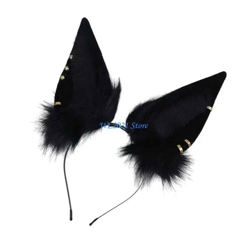 

G5GC Hairhoop Plush Mythical Ear Hairband Bendable Ear Headband Costume Hairhoop Women Theme Party Anime Headpiece