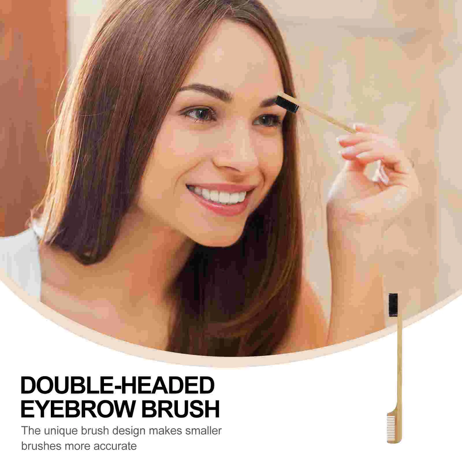 EyeblogugComb-Brosse à cils avec manche en bois, mascara allongeant, maquillage des cils, bambou