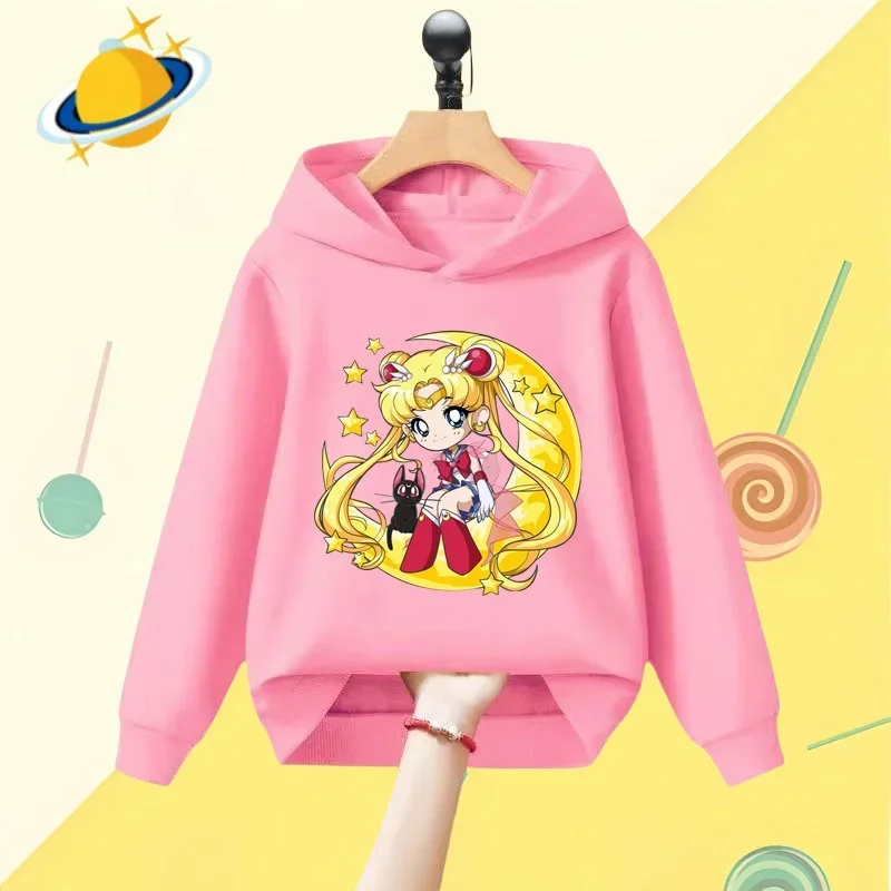 Sailor Moon Anime children\'s hoodie game cartoon printed Autumn winter long sleeve sweatshirt boys girls Kawaii casual top