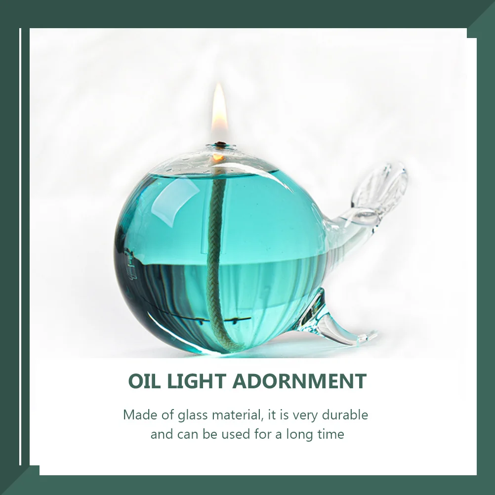 

Creative Whale Oil Lamp Glass Decorative Oil Light Desktop Ornament Delicate Home Decoration Lamp
