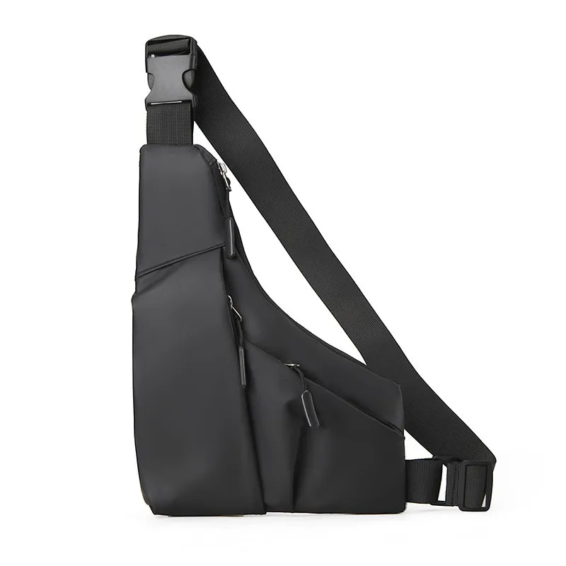 Europe and United States new portable chest bag outdoor sports shoulder bag simple and irregular diagonal bag leisure pockets.