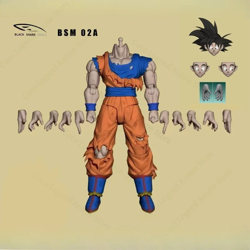 Hot Sale Black Shark Dragon Ball Super Saiyan 3 Goku Battle Damaged Ver Articulated Figure with Bonus Item Toys  Gifts