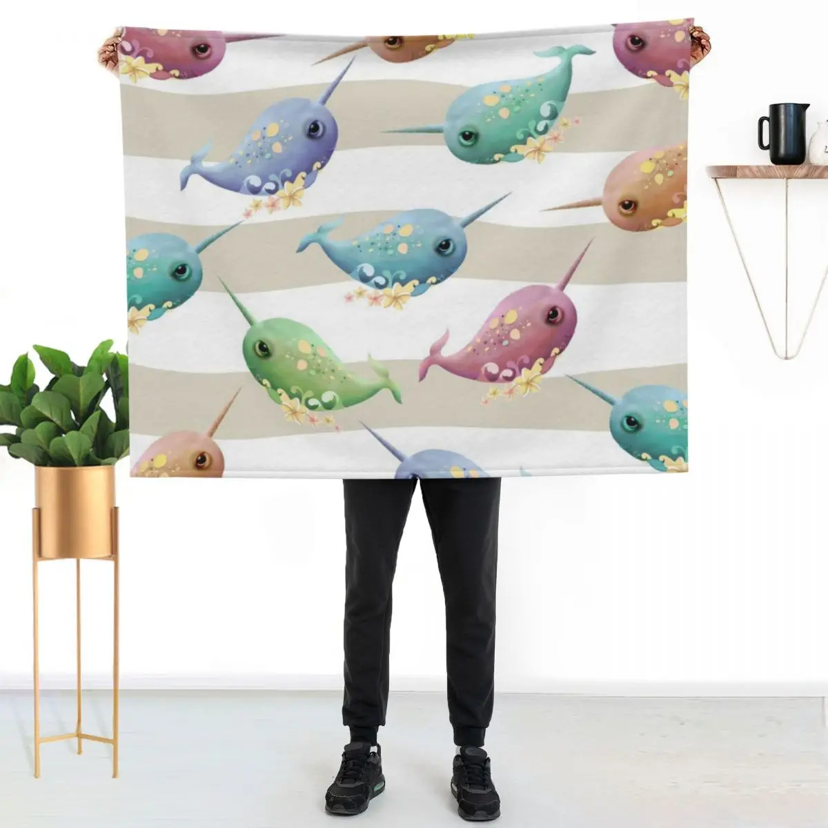 A Pod of Narwhals Throw Blanket For Sofa Thin heavy to sleep Stuffeds Luxury Plaid Extra Large Throw Blankets
