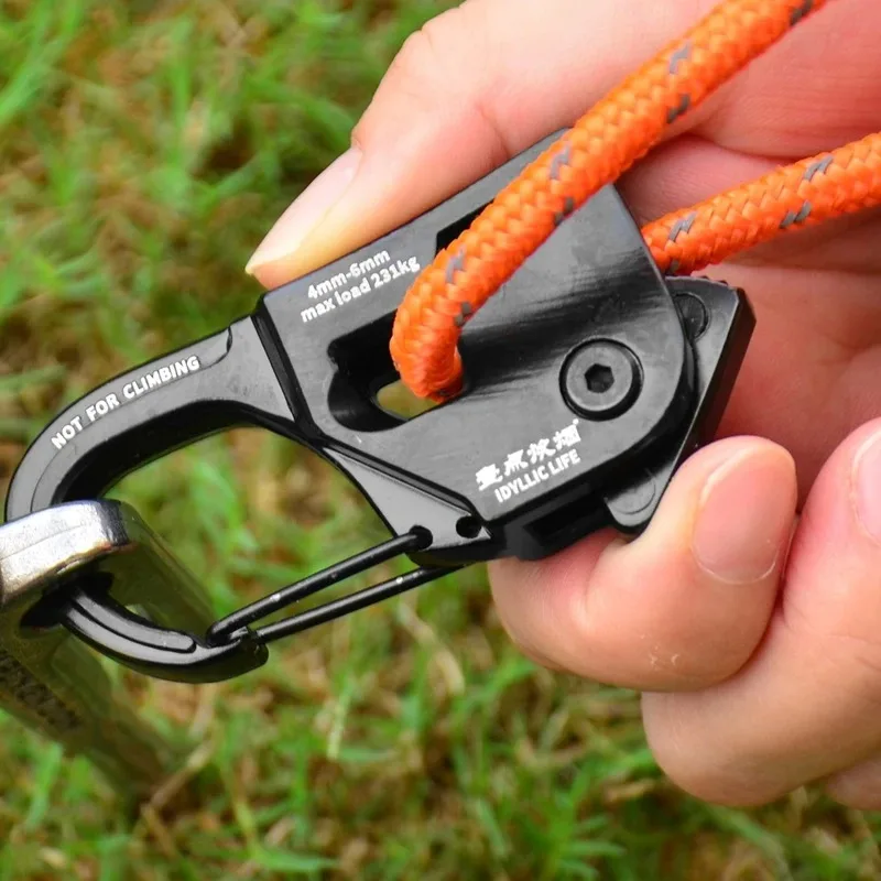 Aluminum Alloy Adjuster Tent Rope Tensioner Strong Load-Bearing Tent Rope Tensioner Cord Anti-Slip Tarp Tightener Camping Tools