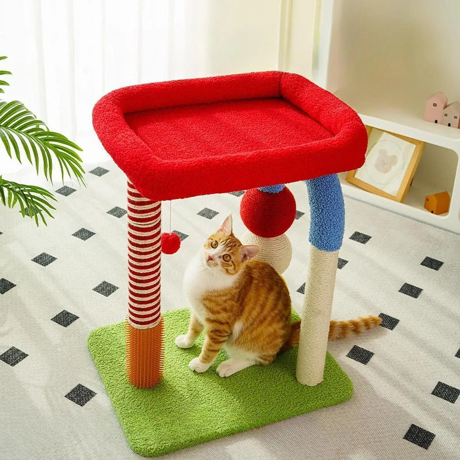 

Красочные когтеточки для лазания по дереву для кошек, принадлежности для кошек, интерактивная игрушка для кошек, игровой домик, когтеточки для кошек