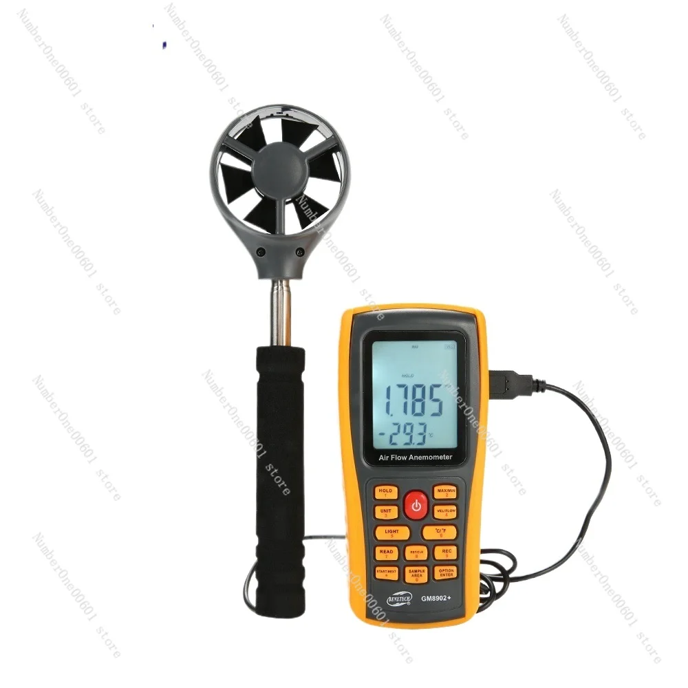 Handheld Digital Anemometer Anemograph High Precision Wind Speed Wind Temperature Tester Gm8902 Wholesale English Version