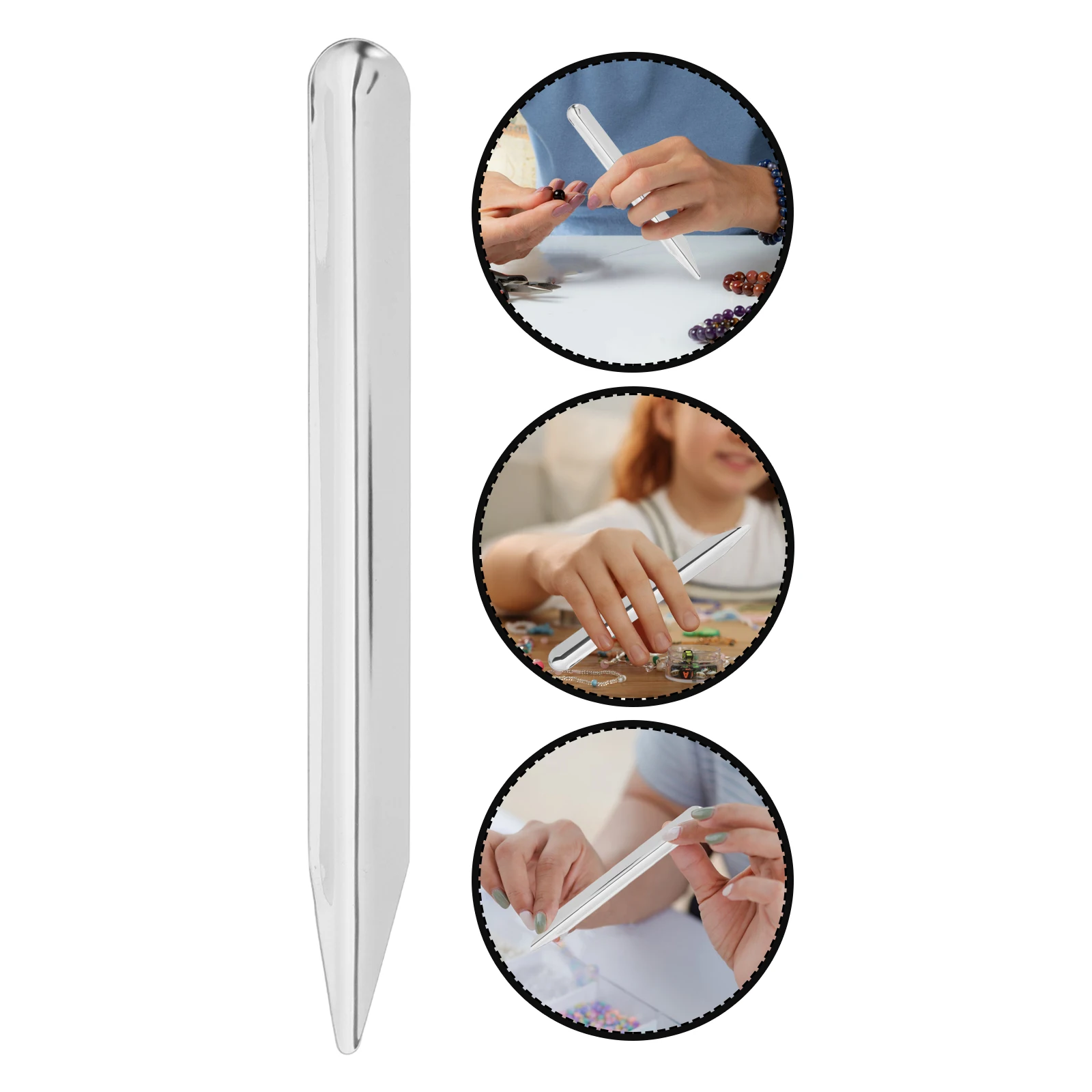 

2Pcs Pearl Spoon Bead Scoop Jewelry Tool Lightweight Portable Safe Material Long Durable Loose Beads Spacer Gems Practical Use