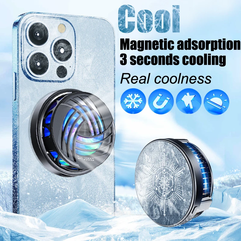 Black Shark Magnetic Cooler Semiconductor refrigeration Phone Radiator Fast Cooling Fan For Gaming Phone For iPhone 12/iPhone 13