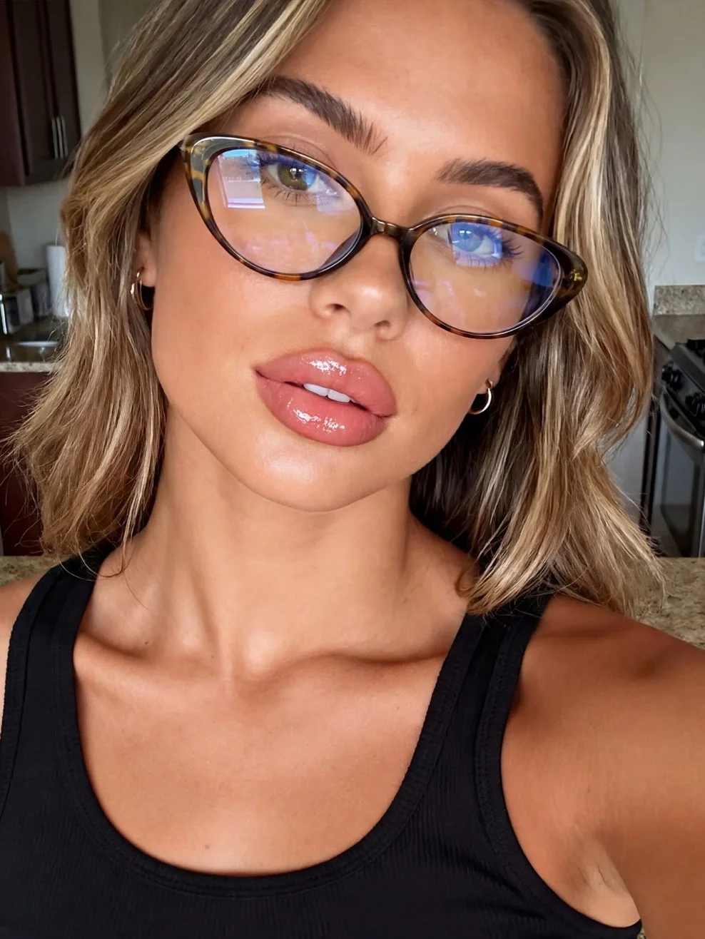 1 Pair of Women's Cat-Eye Leopard Print Bohemian Style Rimless Glasses, Suitable for Daily Reading and Back-To-School Season