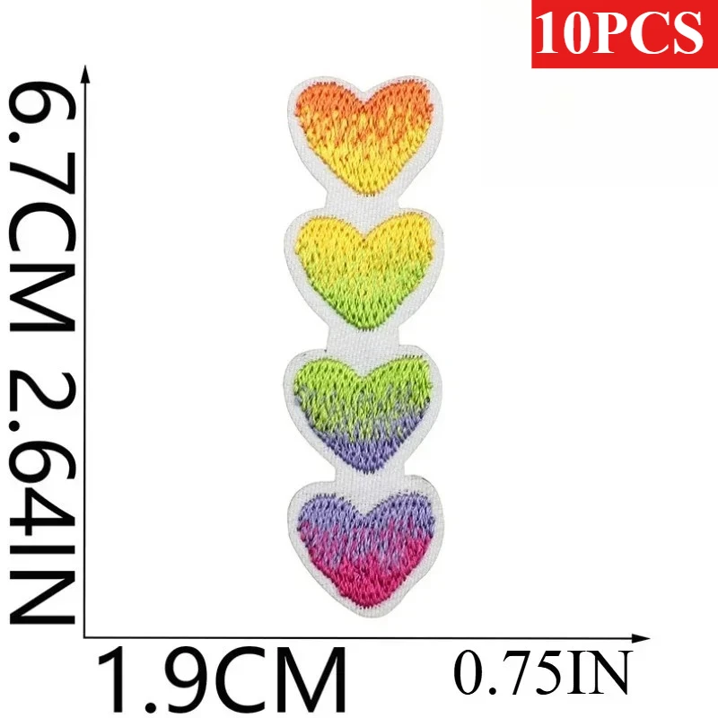 10PCS Wholesale Rainbow Pride Embroidered Patches LGBTQ Iron on Sew on Applique for Clothes Backpack Hat DIY Craft Accessories