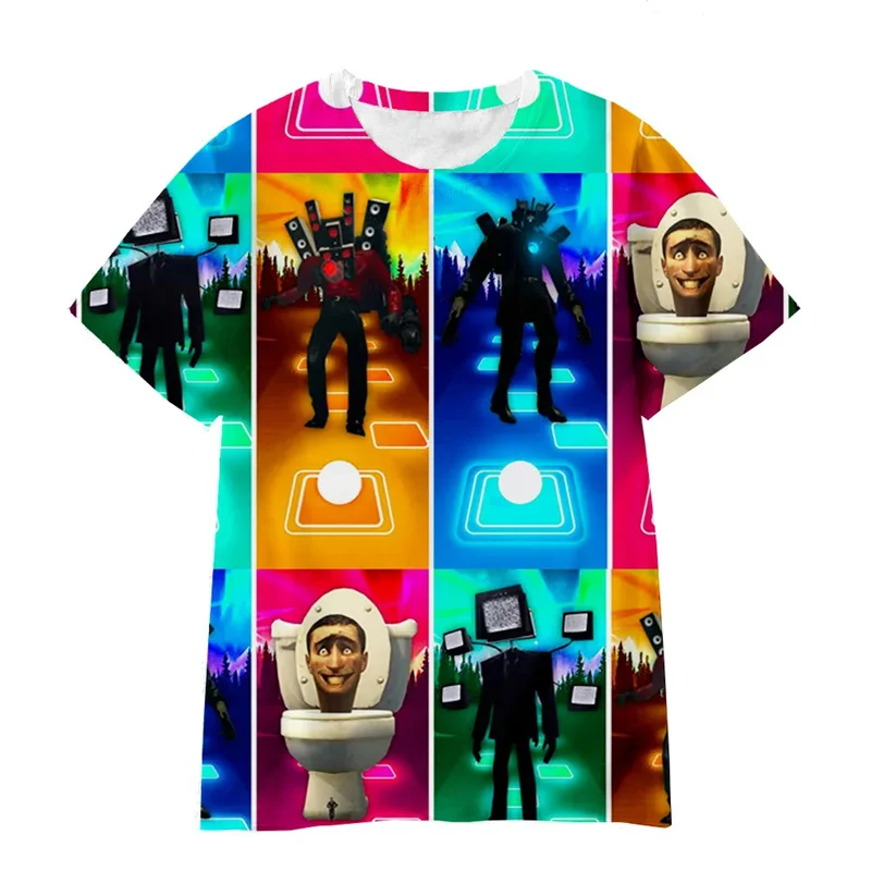 New Summer 3D Printing Game Skibidi Toilet Cameraman T Shirt For Men Kid Fashion Funny Short Sleeves Vintage Clothing Tee Shirts