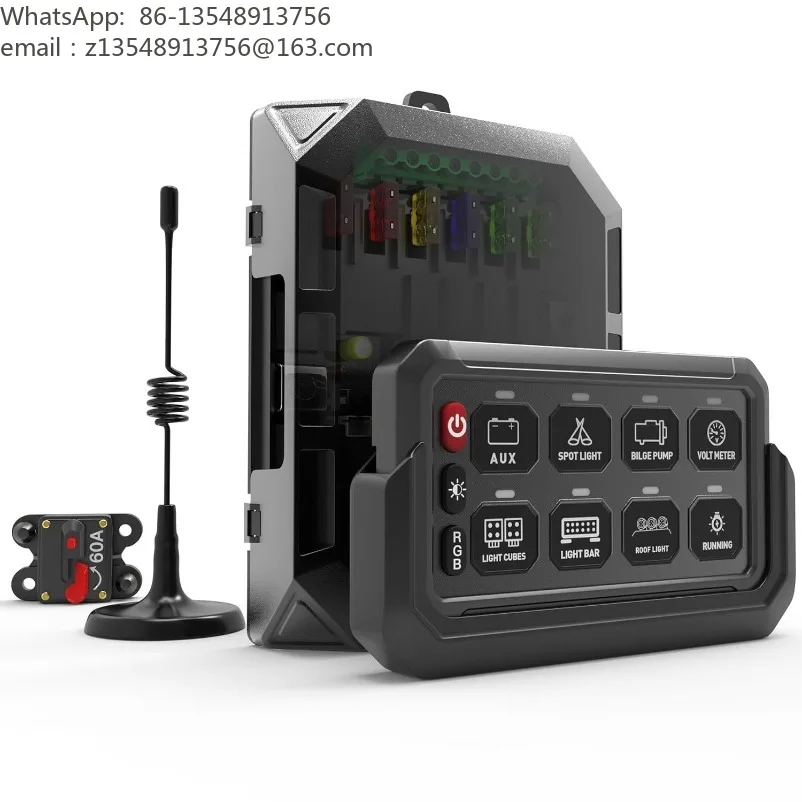 8-Key wireless, group switch panel, eight-way touch switch panel, RV yacht conversion