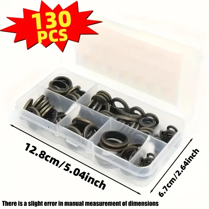 for Automotive Oil Pan Drain Plug Gaskets - Includes Drain Bolt Gaskets, Rubber Washers, And Replaceable Seals in Sizes