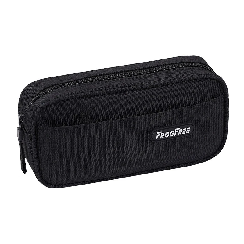 

Черный холщовый пенал на молнии - держатель для канцелярских принадлежностей, линейка, ластик, подарочная коробка, карман, школьные принадлежности, сумка для ручек, органайзер