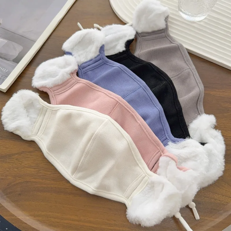 Maschera invernale da donna Maschera per il viso foderata in pile termico antivento con protezione per le orecchie Copertura per il viso calda per la stagione fredda Accessori invernali