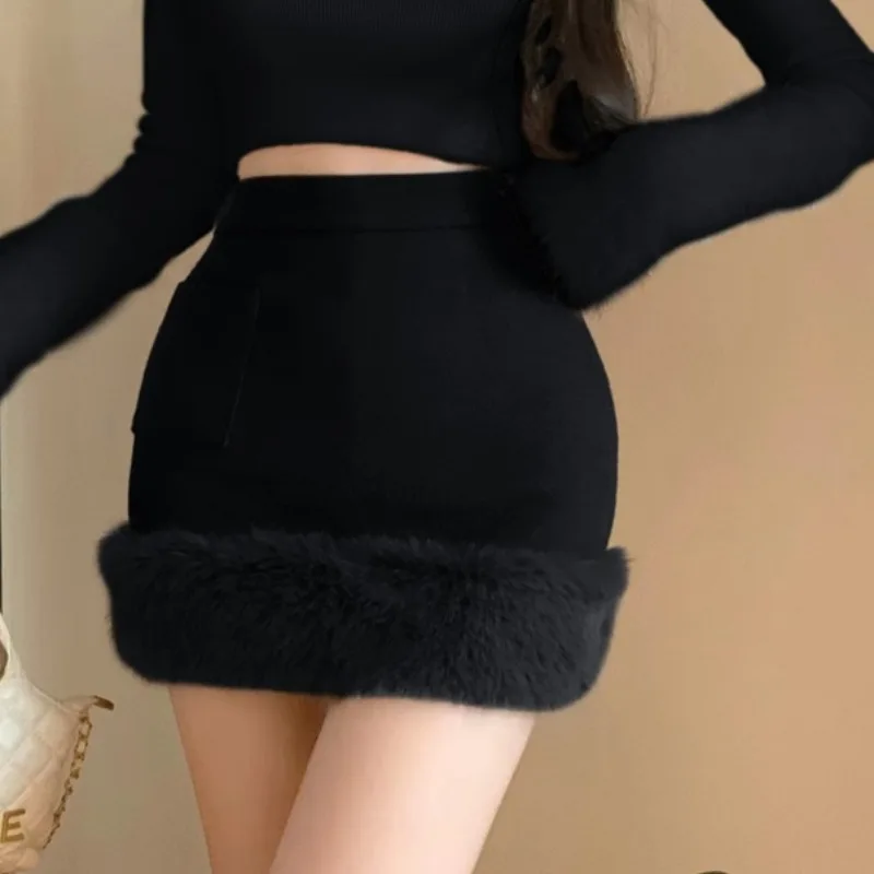 تنورة التخسيس على شكل حرف A للنساء لخريف وشتاء جديد Sle يمنع التعرض العصري للفتيات Busin Commute محبوك Thiened... #4
