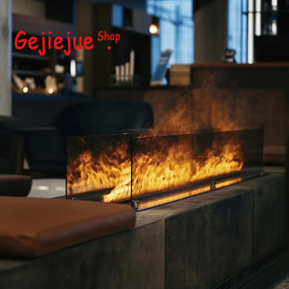 Chimenea inteligente moderna: tanque de 6 litros, 128 modos RGB, sin ventilación, sonido de llama realista, cerradura de seguridad para niños, perfecta para sala de estar