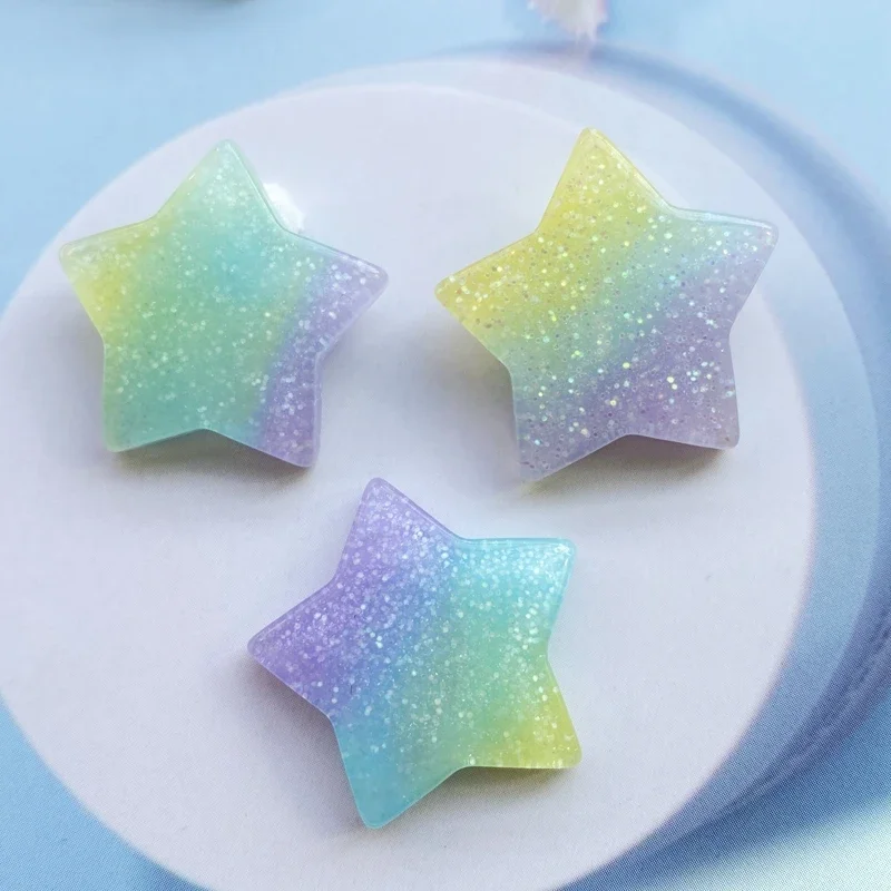 Colorful Resin cute shining stars Flatback Cabochon Scrapbook 10PCS DIY Accessory Decor Figurines Accessories