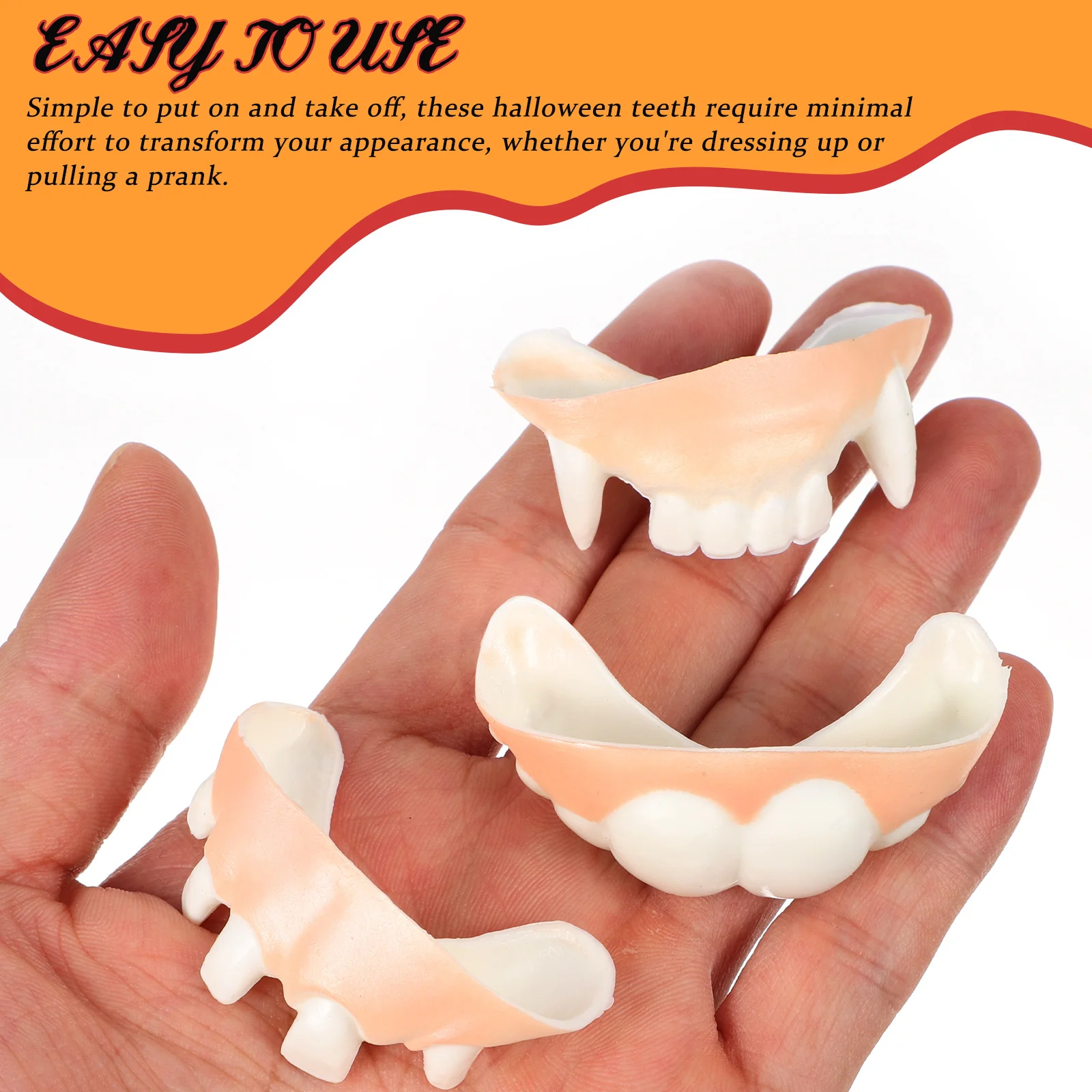 12 Uds. Accesorios falsos de Halloween colmillos de vampiro zombi Cosplay fiesta broma dientes feos decorativos disfraz de dientes divertidos