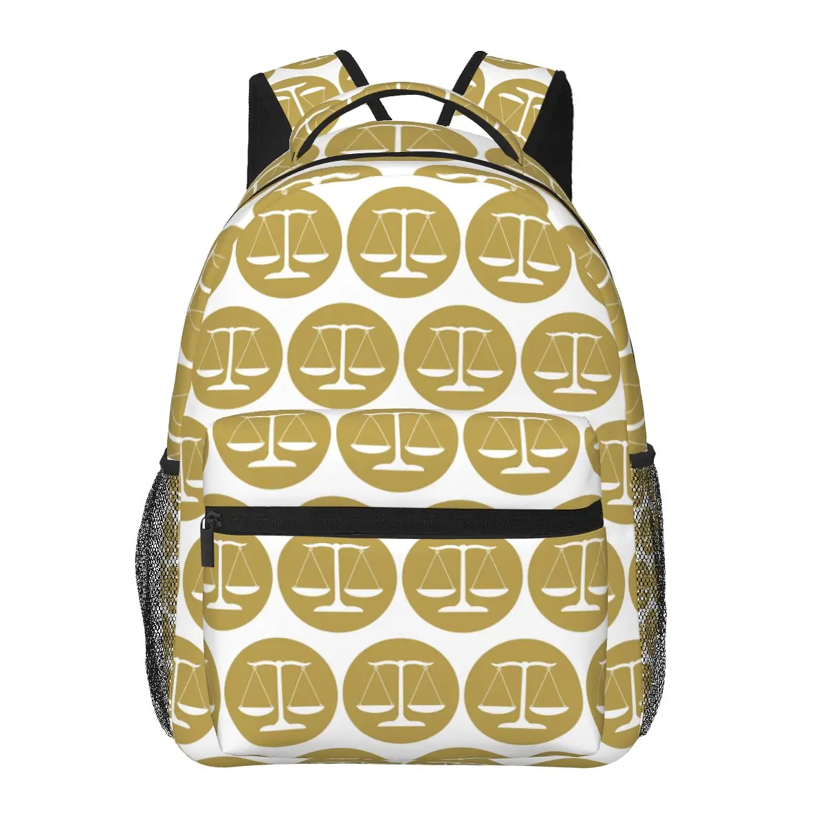 Gold Scales Of Justice Law Lawyer Legal Party Backpacks Boys Girls Bookbag Students School Bags Travel Rucksack Shoulder Bag