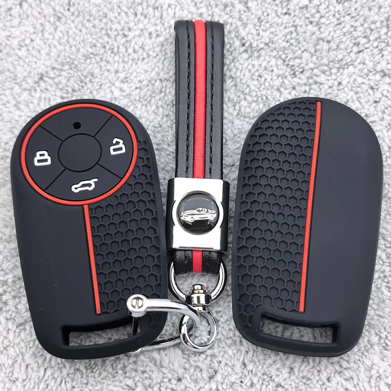 Silicone Car Key Case Cover for Great Wall Ora Good Cat GT Lightning Cat Ballet Cat Protection Keychain Keyless Accessories FOB
