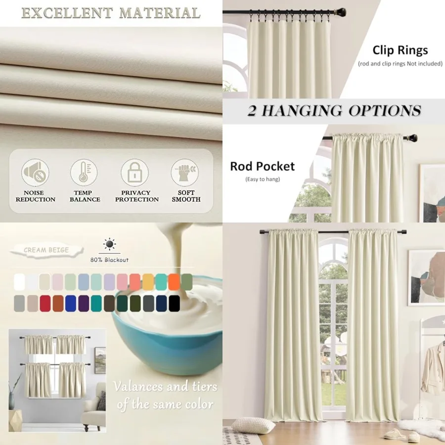 

Patio Door Curtains 96 inch Length, Rod Pocket Top Thermal Insulated out Panels Curtain Drapes for Sliding Glass Door,60 Wide,