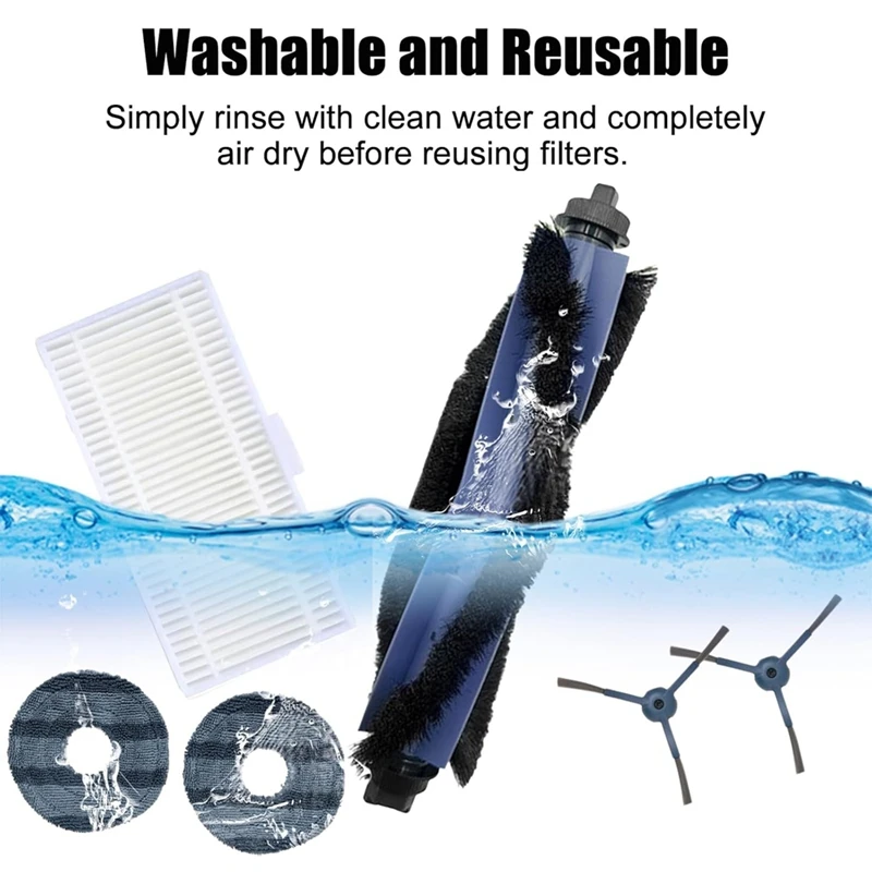 AT64 pour Eufy Omni C20 accessoires pour aspirateur pièces de rechange brosse principale brosse latérale filtre Hepa vadrouille sac à poussière en tissu