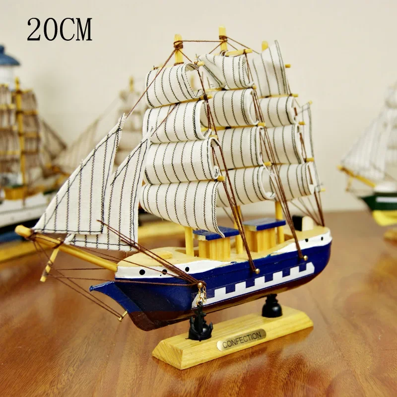 Wooden Crafts Creative Sailboat Model Home Decorations Figurine Living Room TV Cabinet Decoracion Para El Hogar Moderno декор