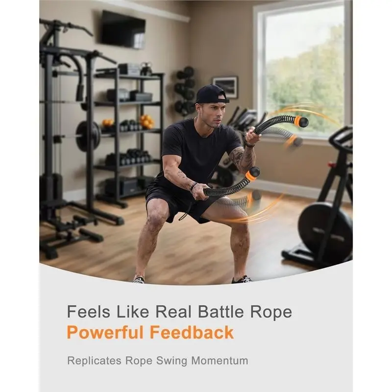 Superior-For Full-Body Workout Adjustable Weighted Ropeless Battle Ropes With 6 Weight Rings, Heavy Duty Cordless Design
