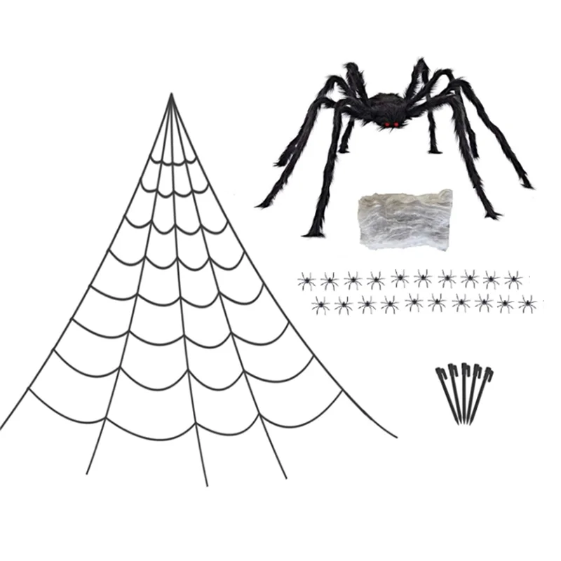 

CHCH Хэллоуин Паутина Декор Набор 275 "Паутина + 78" Гигантский Паук Двор и Страшный Декор Сада