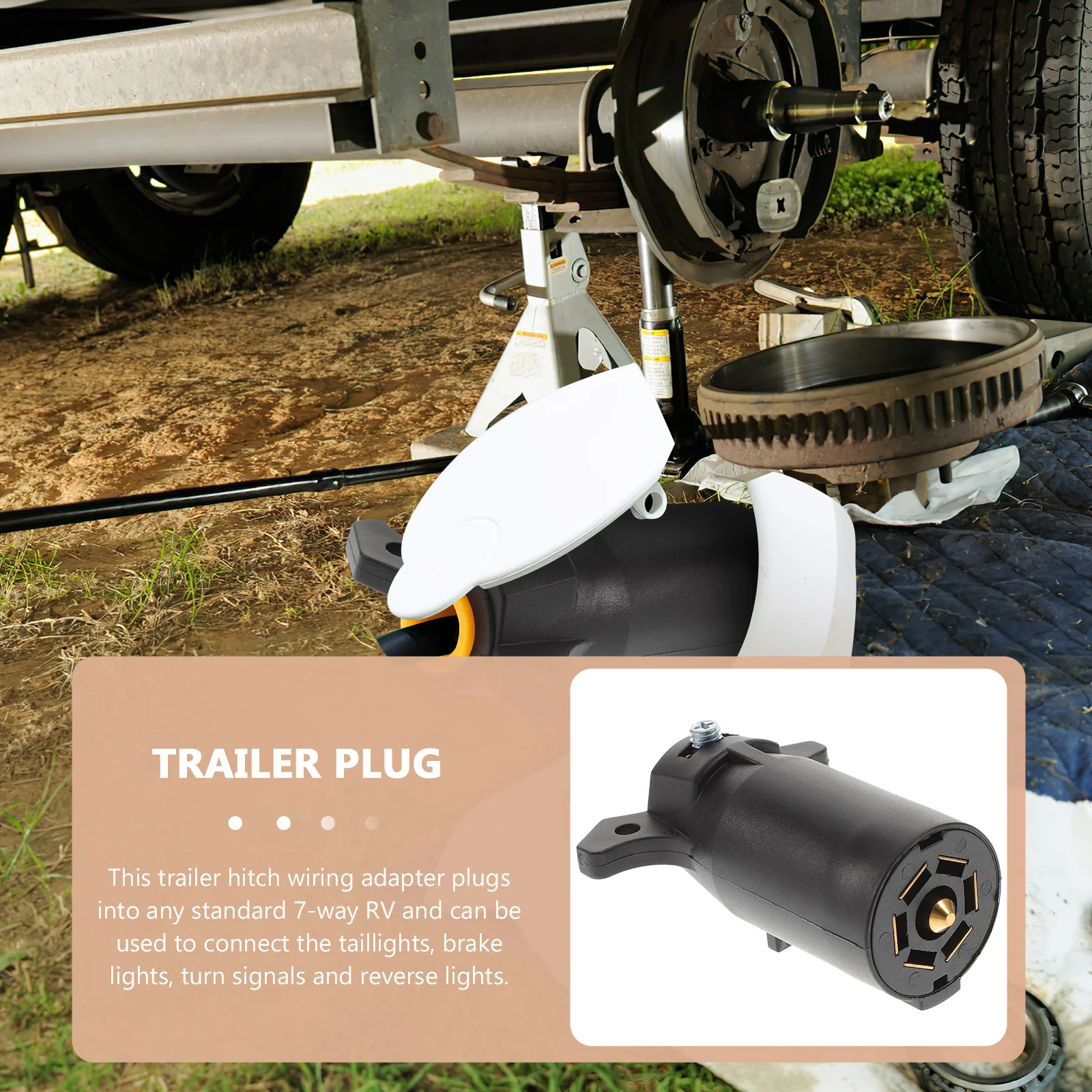 

7 Pin Trailer Plug Adapter Heavy Duty Round Rv Style Electrical Connector For Car Boat Trailer 7 Way Wiring Connection Fixer
