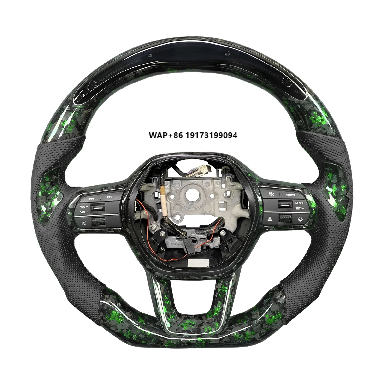 

For 11th Gen Accord CR-V 2022-2025 Car Accessories Customized LED Perforated Leather Carbon Fiber Steering Wheel