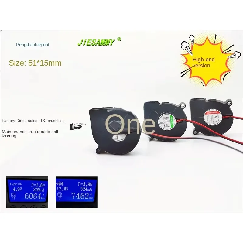 pa JIESAMMY Double Ball 5015 High Speed 24V 12V 5V Turboblower 5CM Humidifier Cooling Fan50*50*15MM