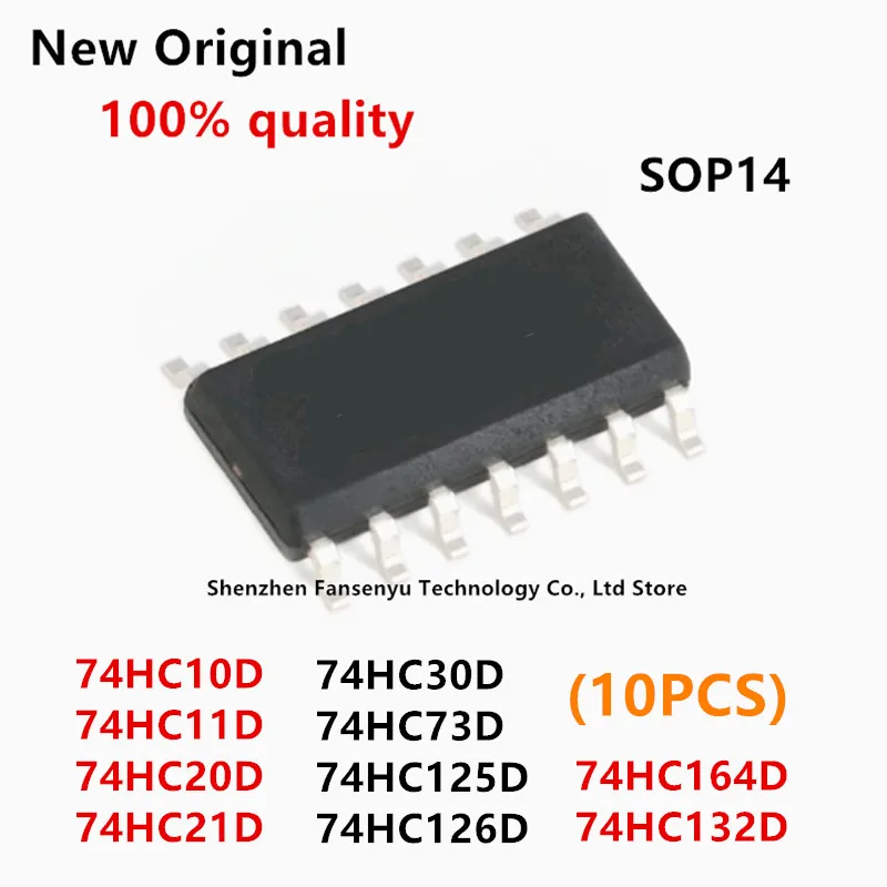 (10piece)100% New 74HC10D 74HC11D 74HC20D 74HC21D 74HC30D 74HC73D 74HC125D 74HC126D 74HC164D 74HC132D sop-14