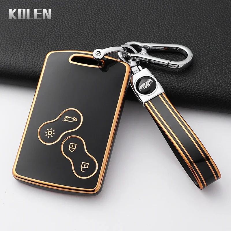 Mode TPU Auto Smart Key Fall Abdeckung Für Renault Clio Laguna Koleos Megane Fluence Zoe Scenic Captur Karte Geschützt Schlüsselbund Fob