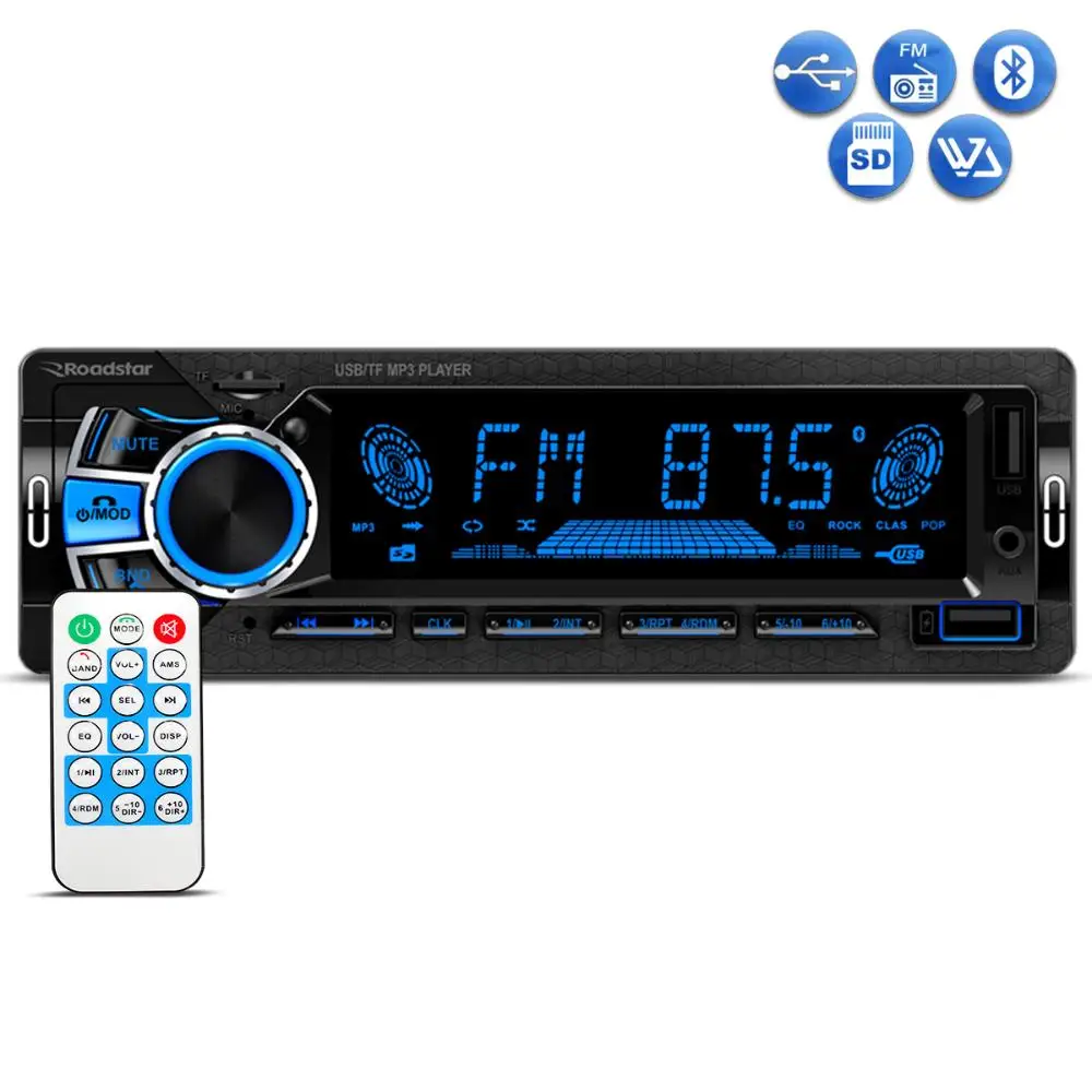 Radio Automotive Roadstar RS2751BR Plus Mp3 Player Bluetooth USB SD FM Aux 4x60W