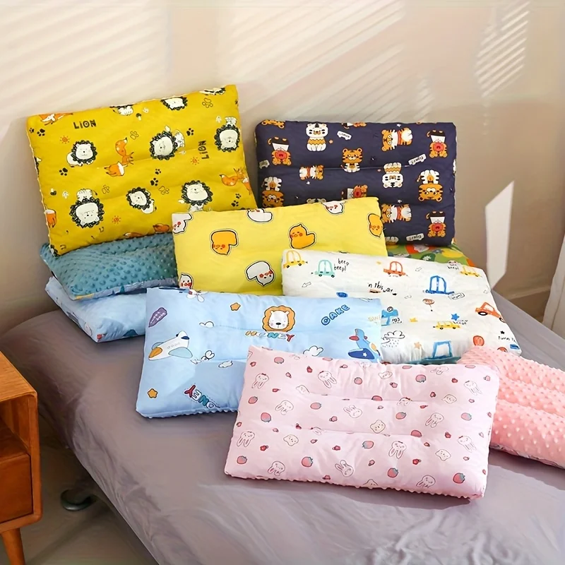 1 Piece of Plush Comfort Pillow for Children, Available in Various Colors, Double-Sided for All Seasons, with Ergonomic Support, for a Peaceful Sleep and as a Holiday Gift for Boys and Girls