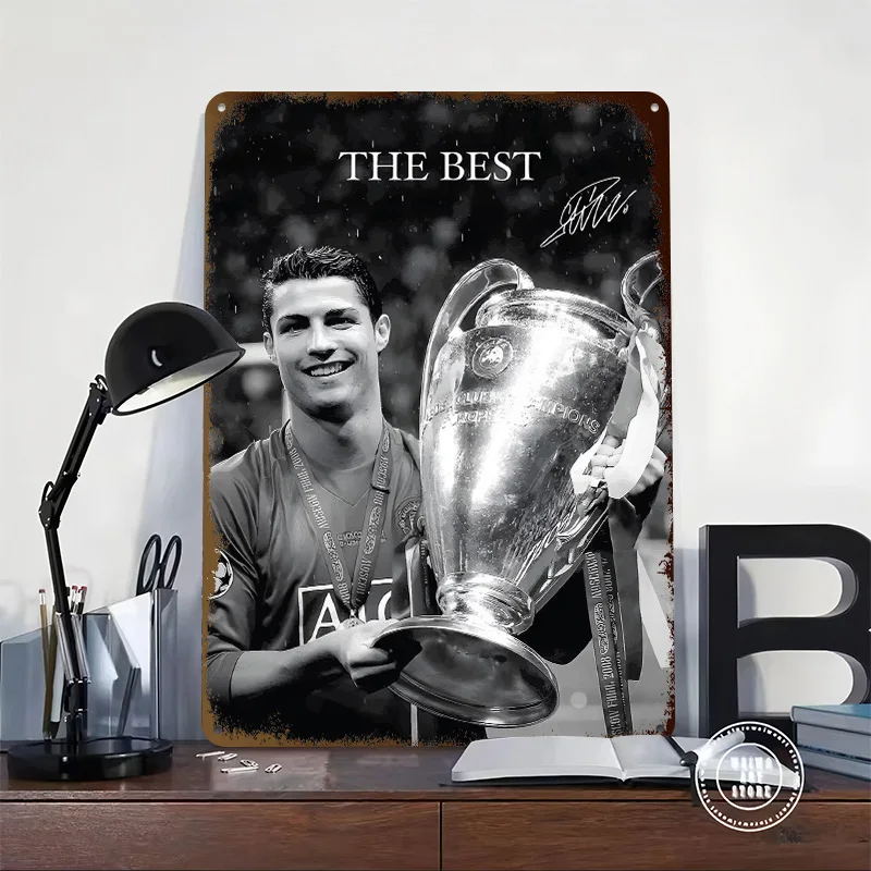 Champions League Trophy Tinplate Poster Customized Wall Art Vintage Metal Signs Retro Tin Plaque for Living Room Decoration Home