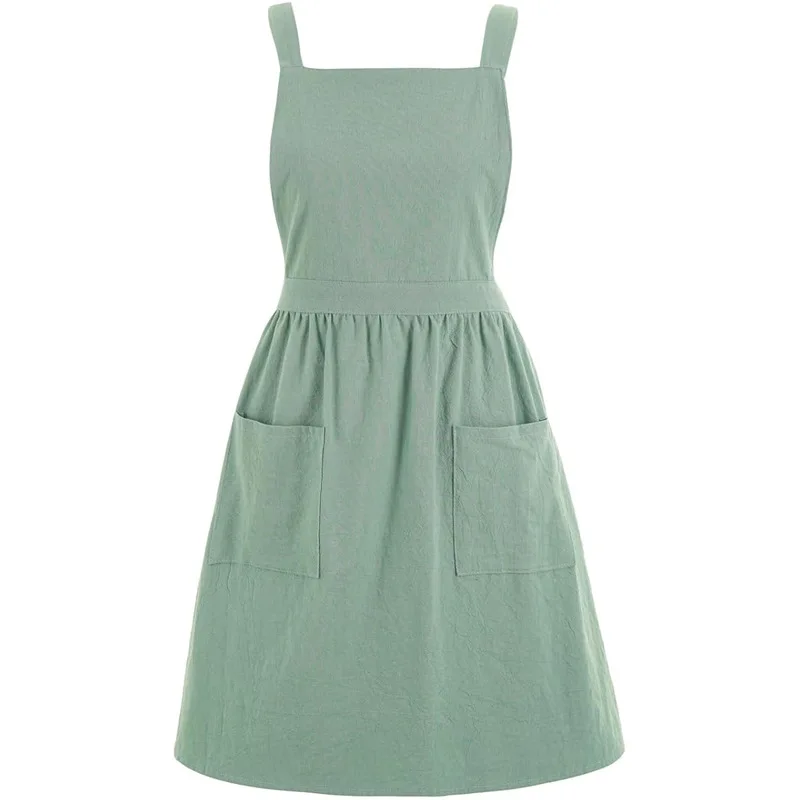 Avental de lona feito de algodão, adequado para uso doméstico, leite, chá, cafeteria, cozinha, jardinagem, denim, circunferência da cintura H3