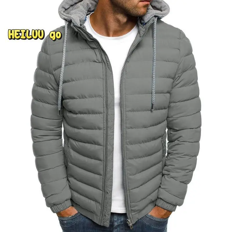 

Men's Hooded Padded Jacket Cotton Coat Outdoor Wear Resistant Long Style Couple's Fashion Spring Season Thin Model
