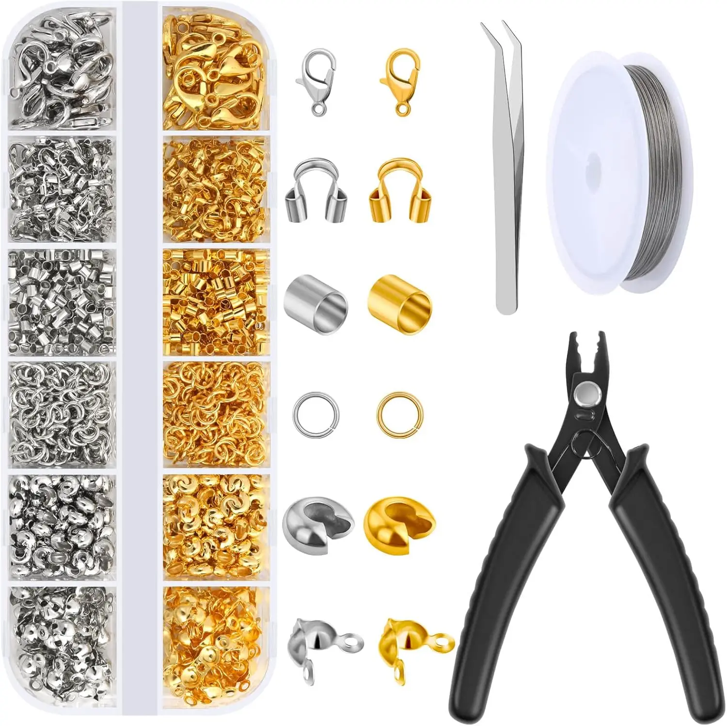 

Pcs Crimp Beads Kit for Jewelry Making, Acejoz Crimp Beads, Crimp Covers