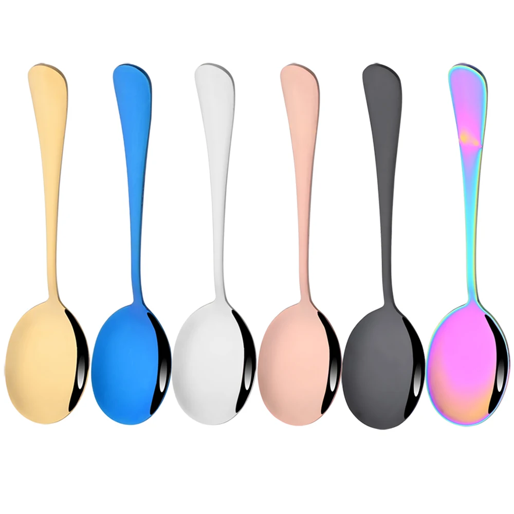 Dinnerware Set 2/4/6Pcs Kitchen Dinner Dish Public Spoon Soup Restaurant Stainless Steel Distributing Spoon Buffet Serving Spoon