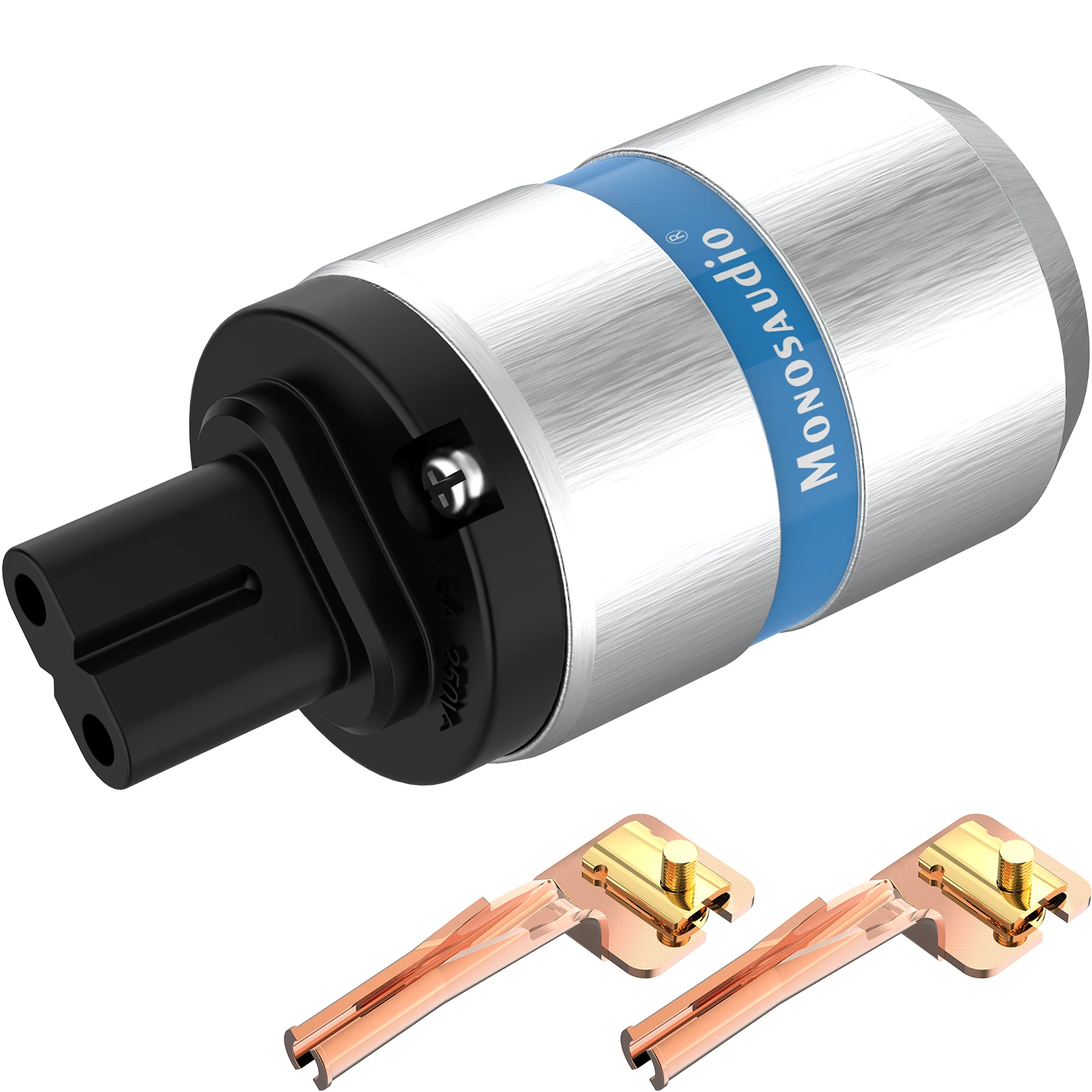 Monosaudio C7 Figure 8 Pure Copper Power Plug Female Power Jack, 25A/250V Female Pure Copper Power Connector