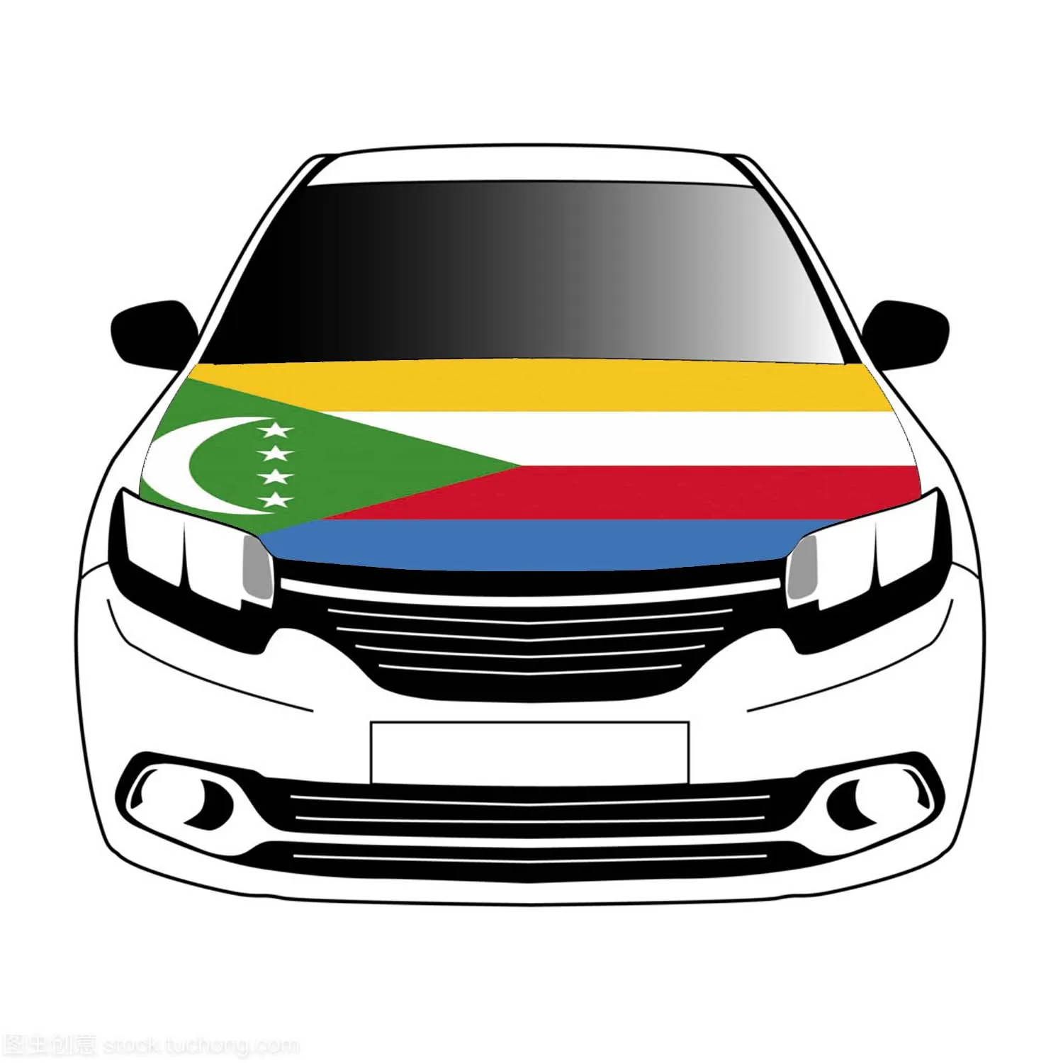 Comoros flag flags car Hood cover 3.3x5ft/5x7ft 100% polyester banner Digital Printing Activities festivals and car use