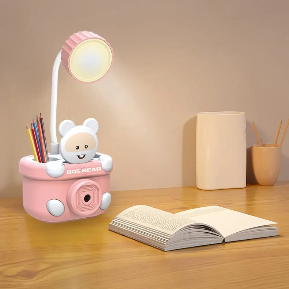 USB Charging Learning Reading Light Eye Protection Pencil Sharpener Cute Desk Lamp 360 ° Adjustable Pen Container