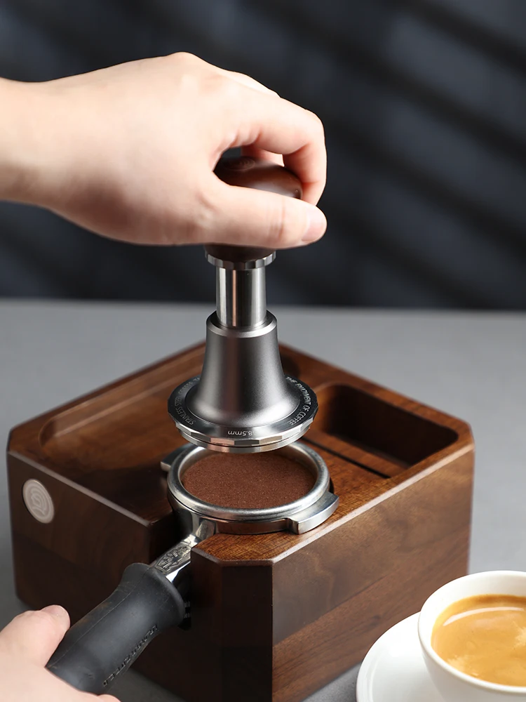 zeroHero 3-in-1 Espresso Coffee Tamping Station Kit with Tamper Distributor Knock Box for Home Barista Workbench Tool Sets