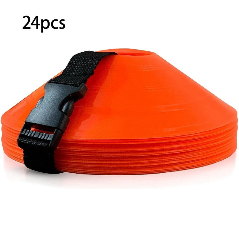 24Piece Football Training Sign Disc Round Mouth Disc Obstacle Disc Sign Cone Disc