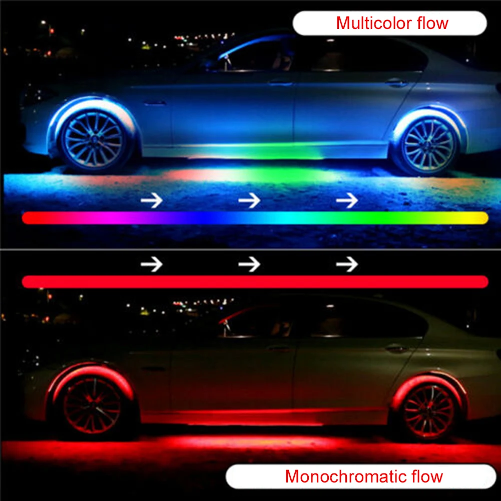 

4PCS Car LED Strip Light Bluetooth Control Multi Color Music Car Strip Light For Car Interior Or Under Dash