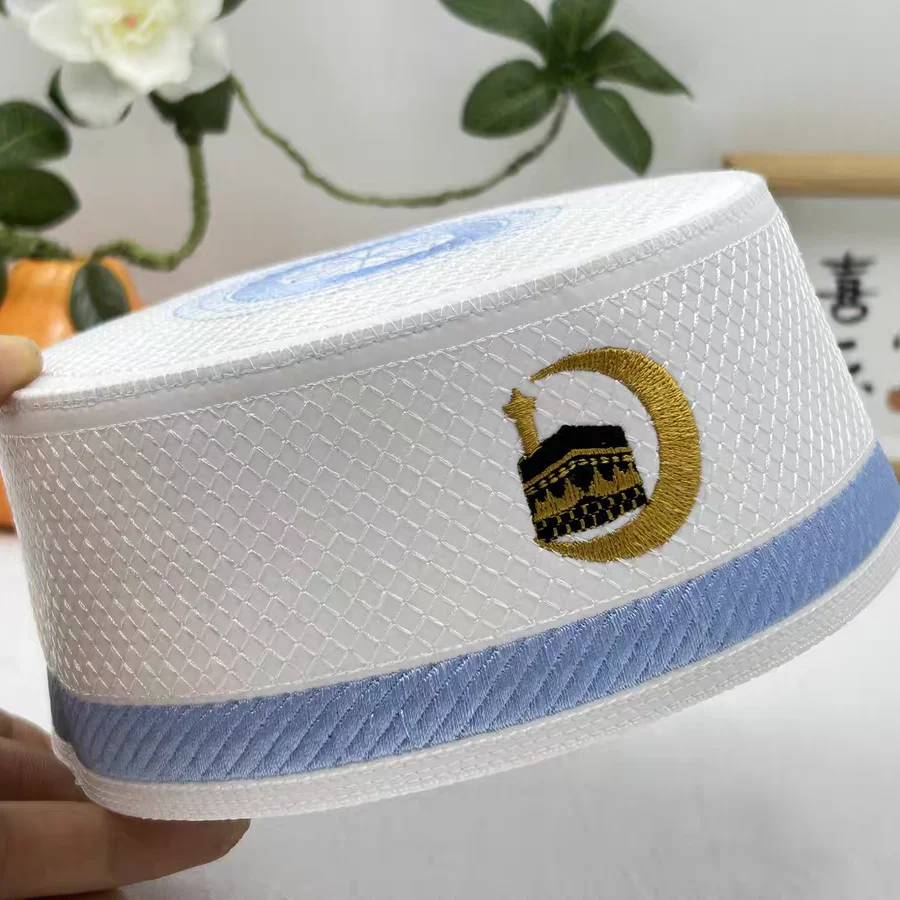 Free Shipping Muslim Caps For Men Clothing Prayer Hat Islamic Embroidery Kufi Tax Products Kippa Turkish Modern Polyester 03551